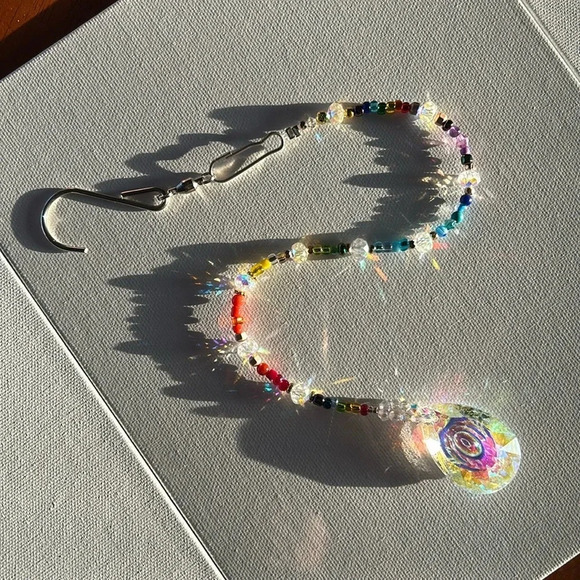 β¨ Handmade rainbow crystal suncatcher w crystal prism ππ Window or Car decor - Picture 8 of 10